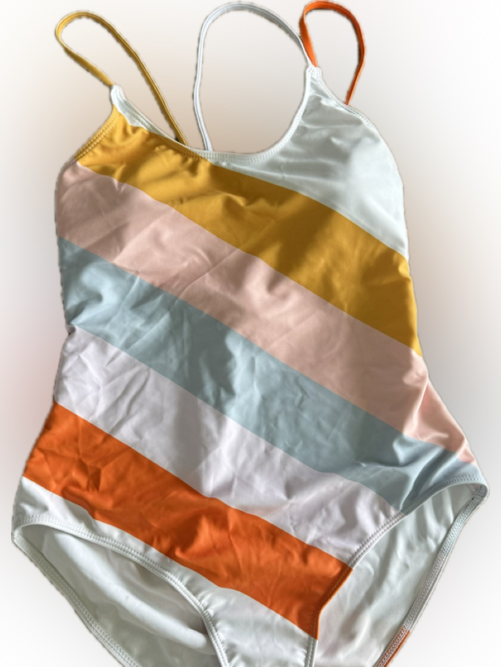 Striped Pastel One-Piece Swimsuit - Multicolor